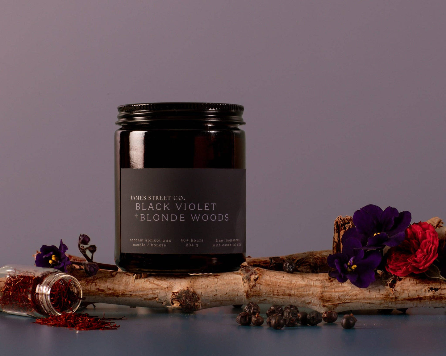 Black Violet + Blonde Woods 8oz Candle