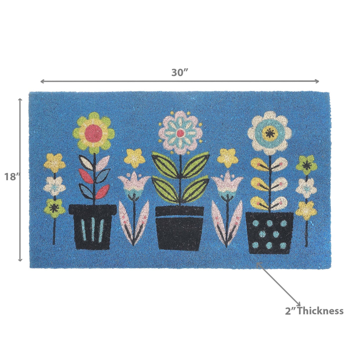 Coir Door Mat Triple Florals