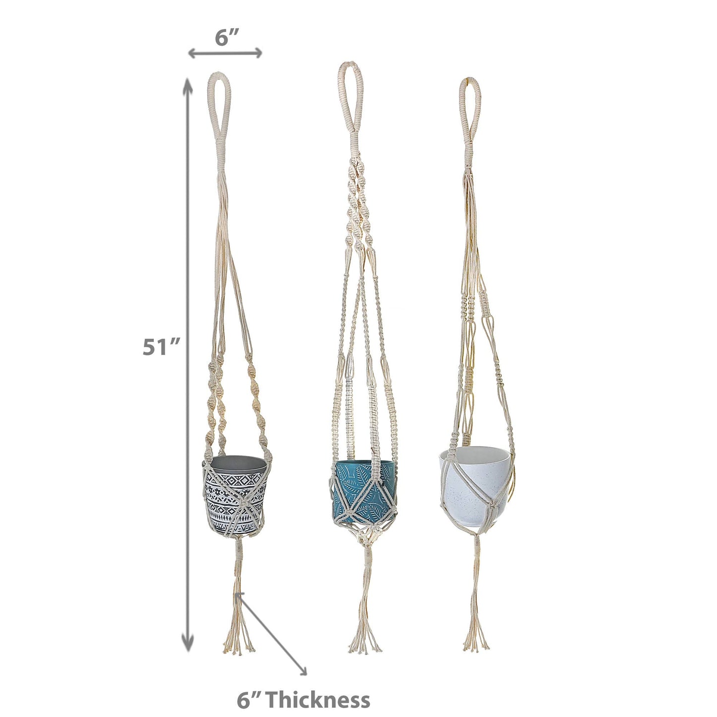 Macrame Pot Hanging Asstd