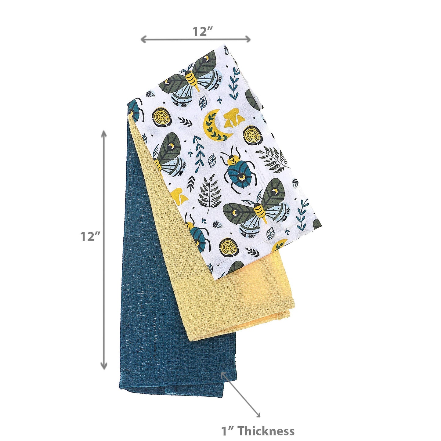 Dish Cloth Set Of 3 Pcs Butterfly & Beetle