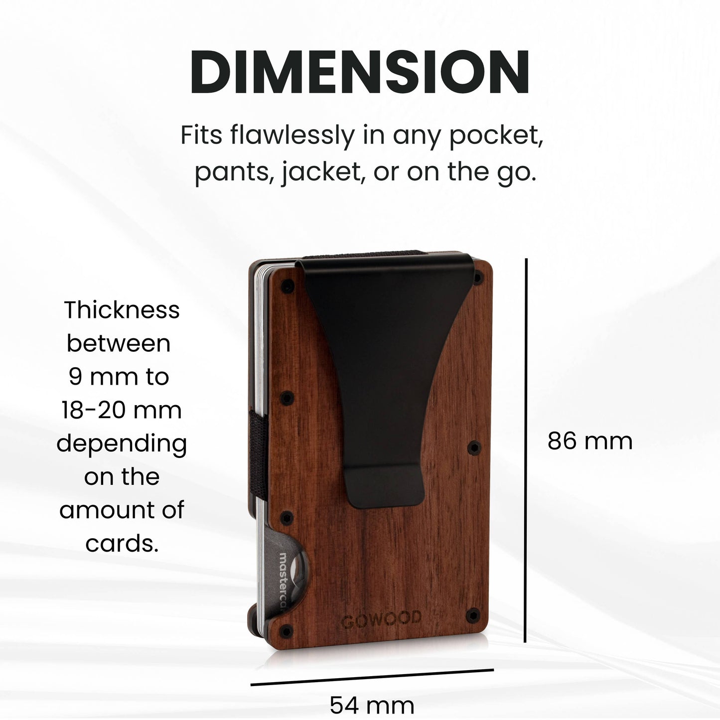 Walnut wood wallet and minimalist cardholder