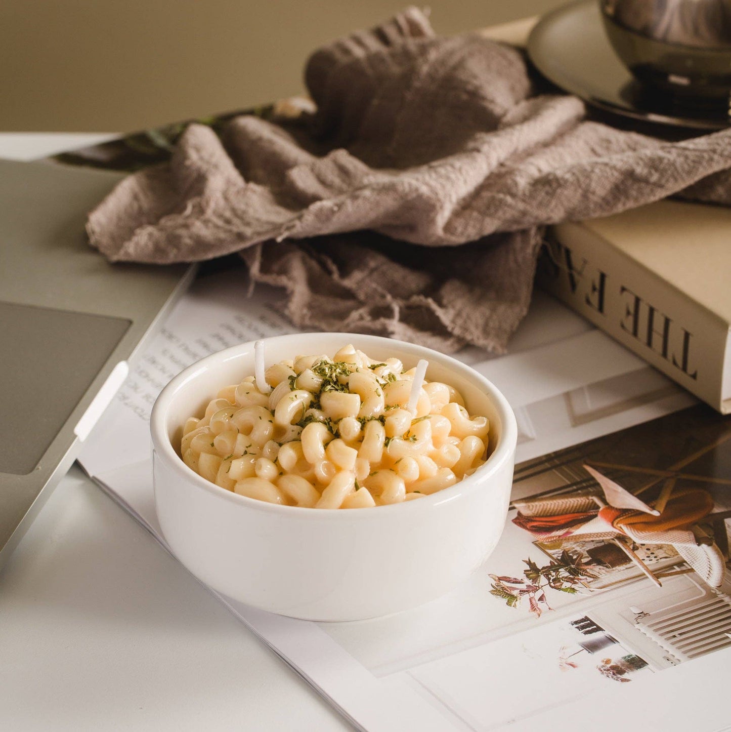 Macaroni and Cheese Candle Bowl