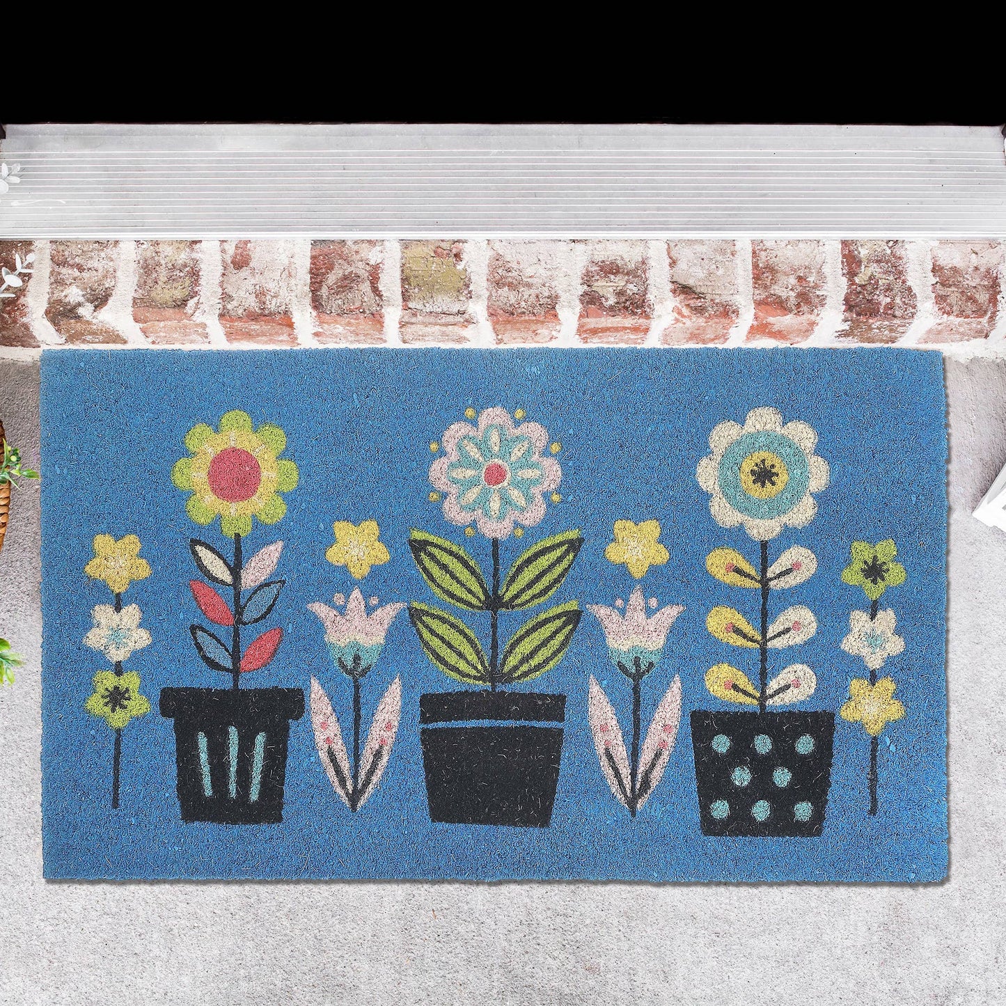 Coir Door Mat Triple Florals