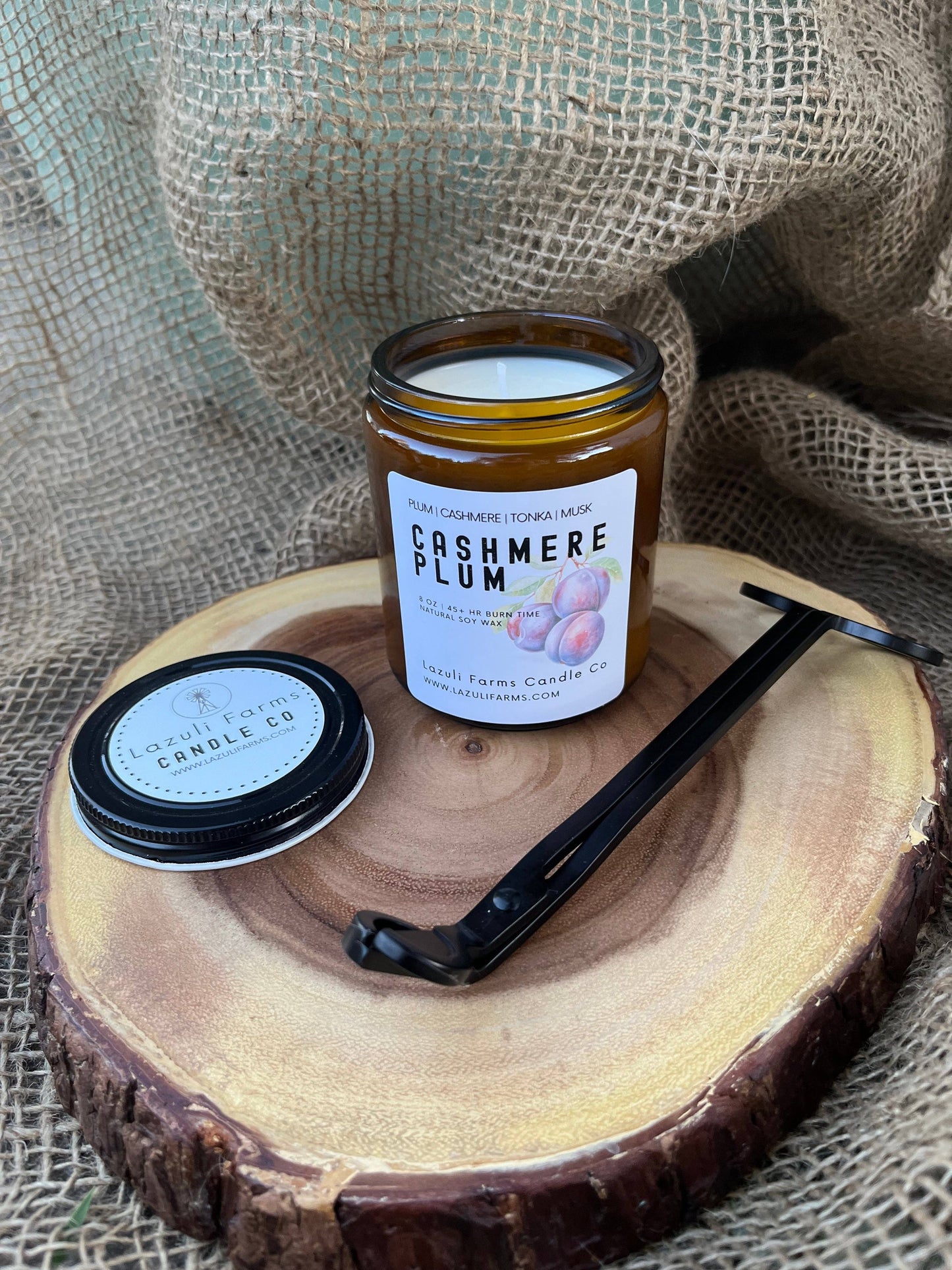 Cashmere Plum Candle | Fall Collection | Natural Soy Wax Candle | Plum Jasmine Tonka Oud Rosehip Santal