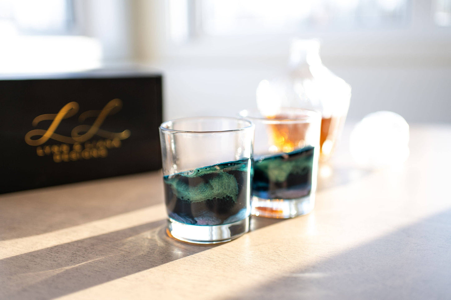 NEW!!! Resin Coated Old Fashioned Whisky Glasses -NO TARIFFS