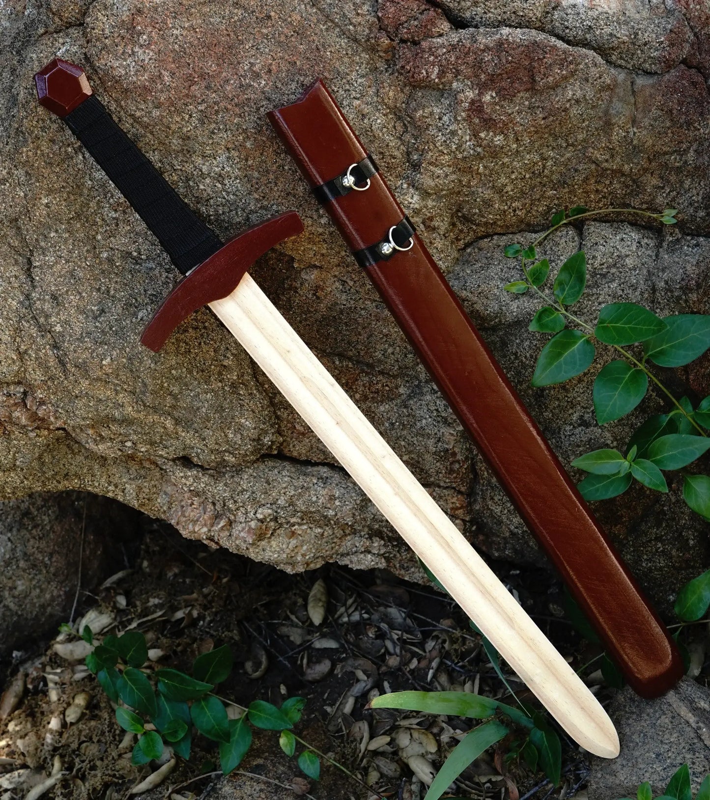 Children's Wooden Toy Medieval Knight Sword With Sheath