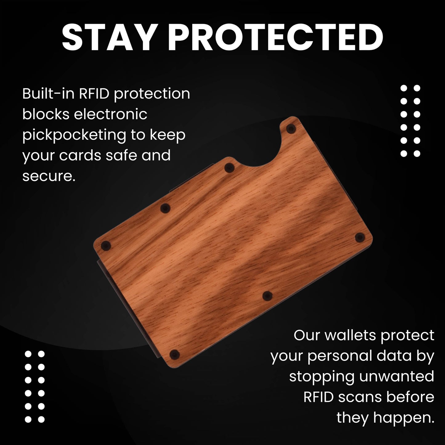 Zebra wood wallet and minimalist cardholder