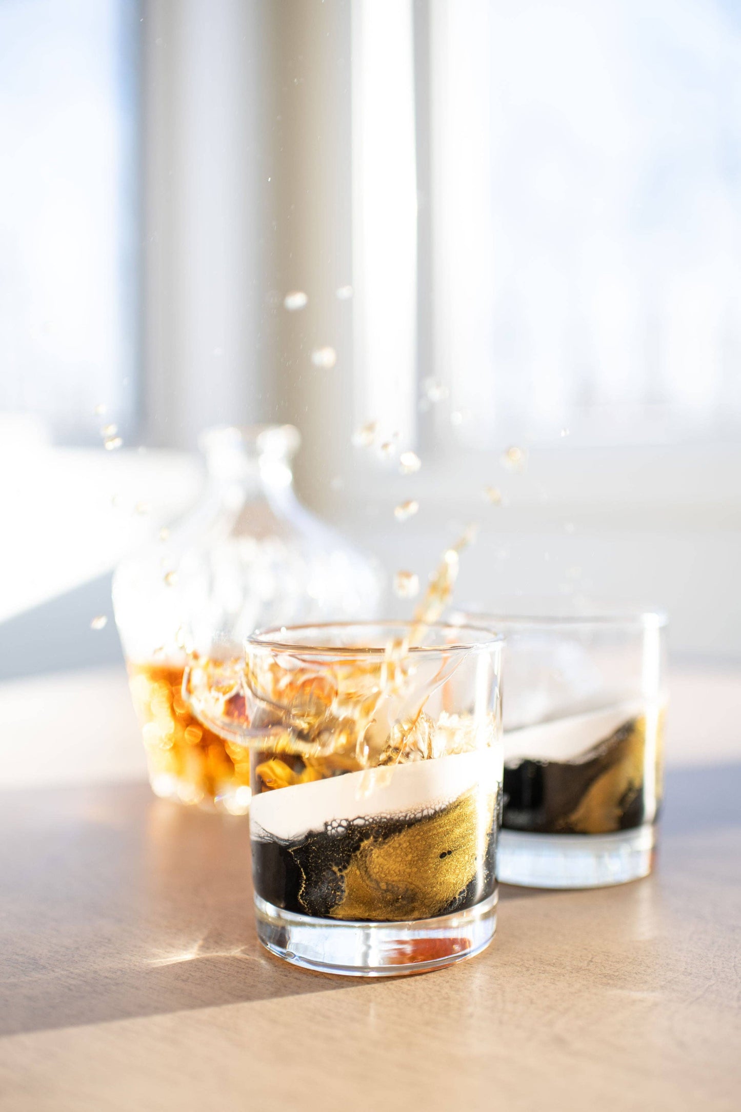 NEW!!! Resin Coated Old Fashioned Whisky Glasses -NO TARIFFS