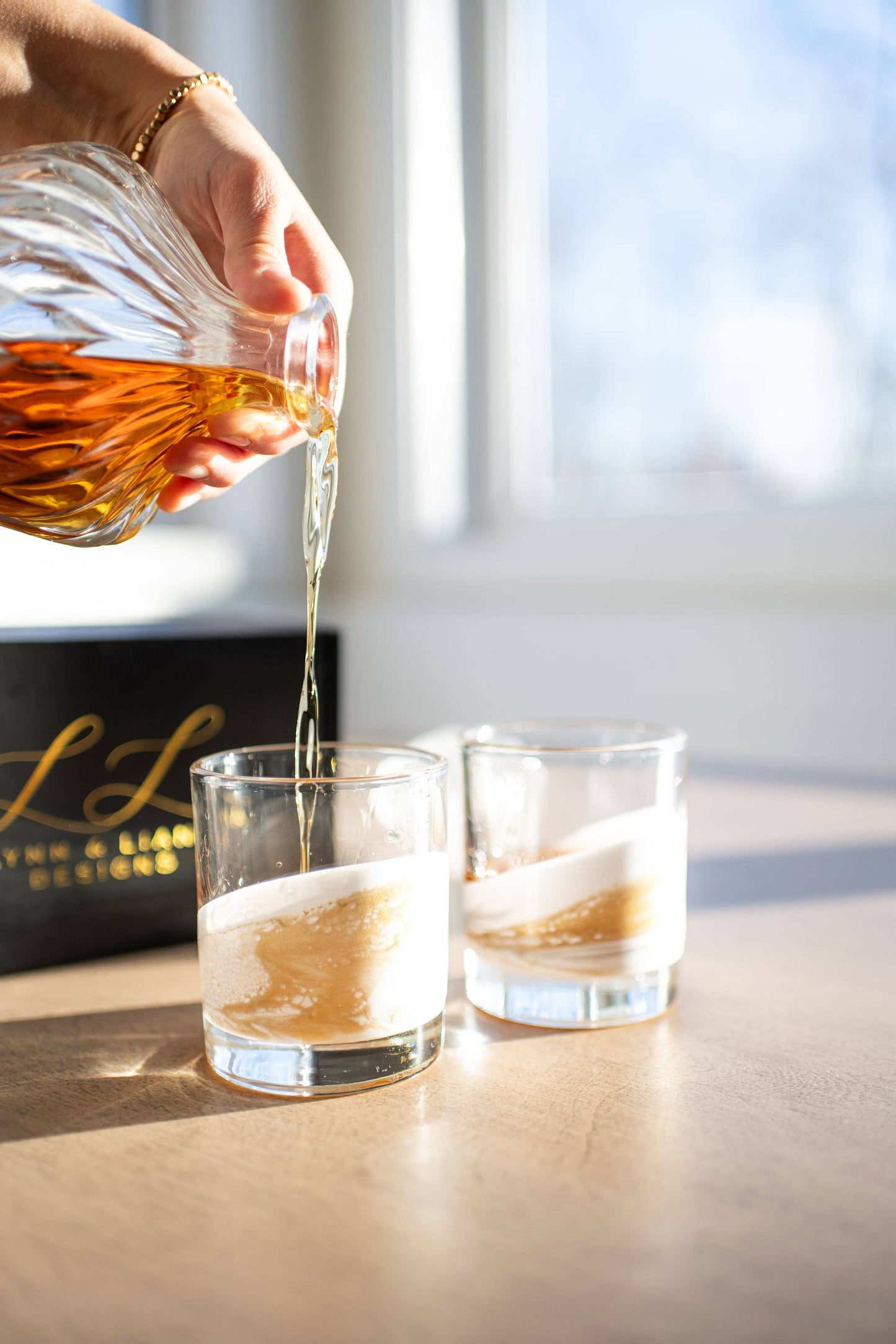 NEW!!! Resin Coated Old Fashioned Whisky Glasses -NO TARIFFS