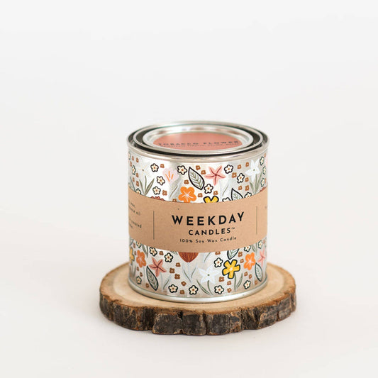 Tobacco Flower Paint Tin Candle