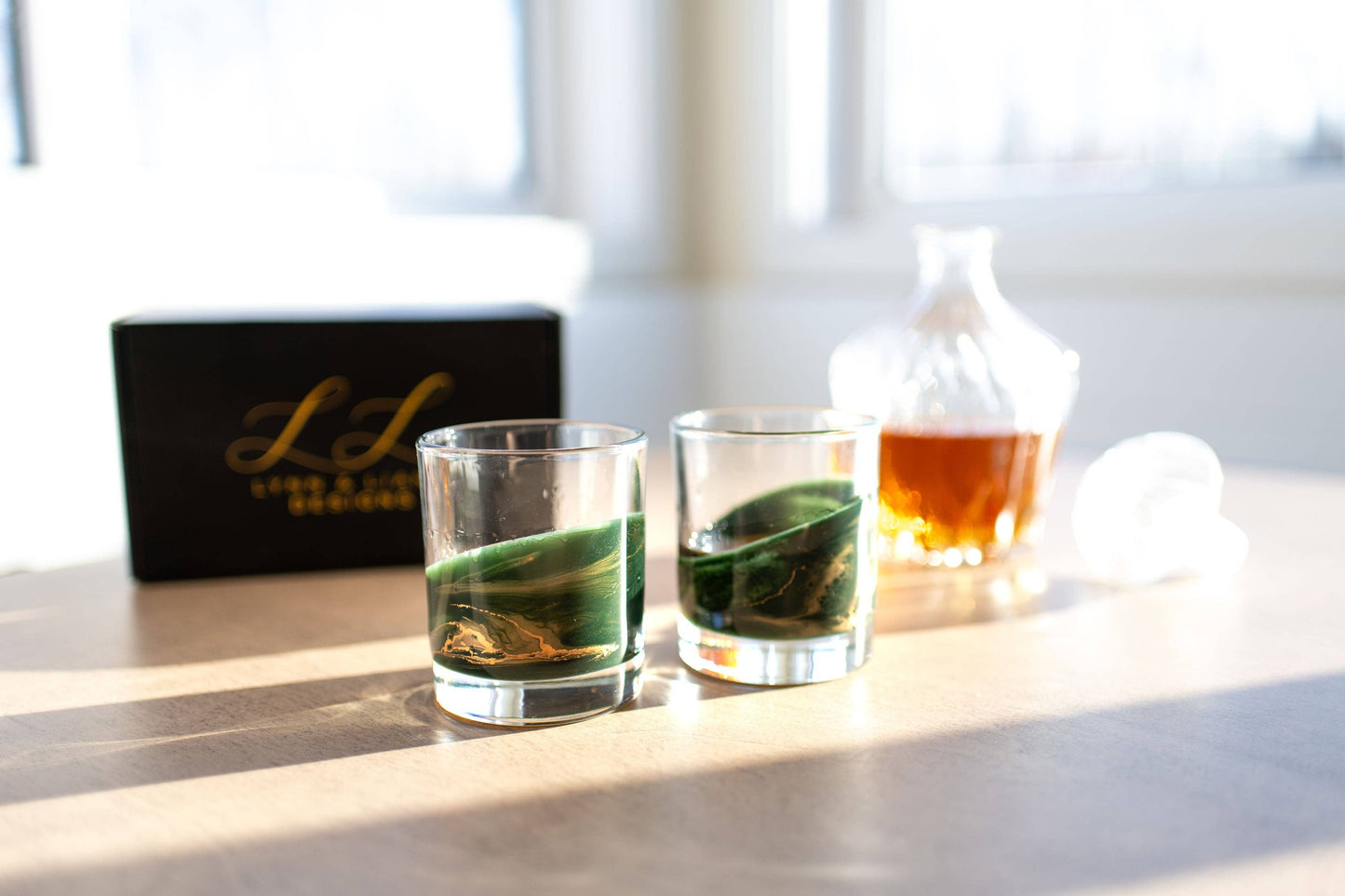 NEW!!! Resin Coated Old Fashioned Whisky Glasses -NO TARIFFS