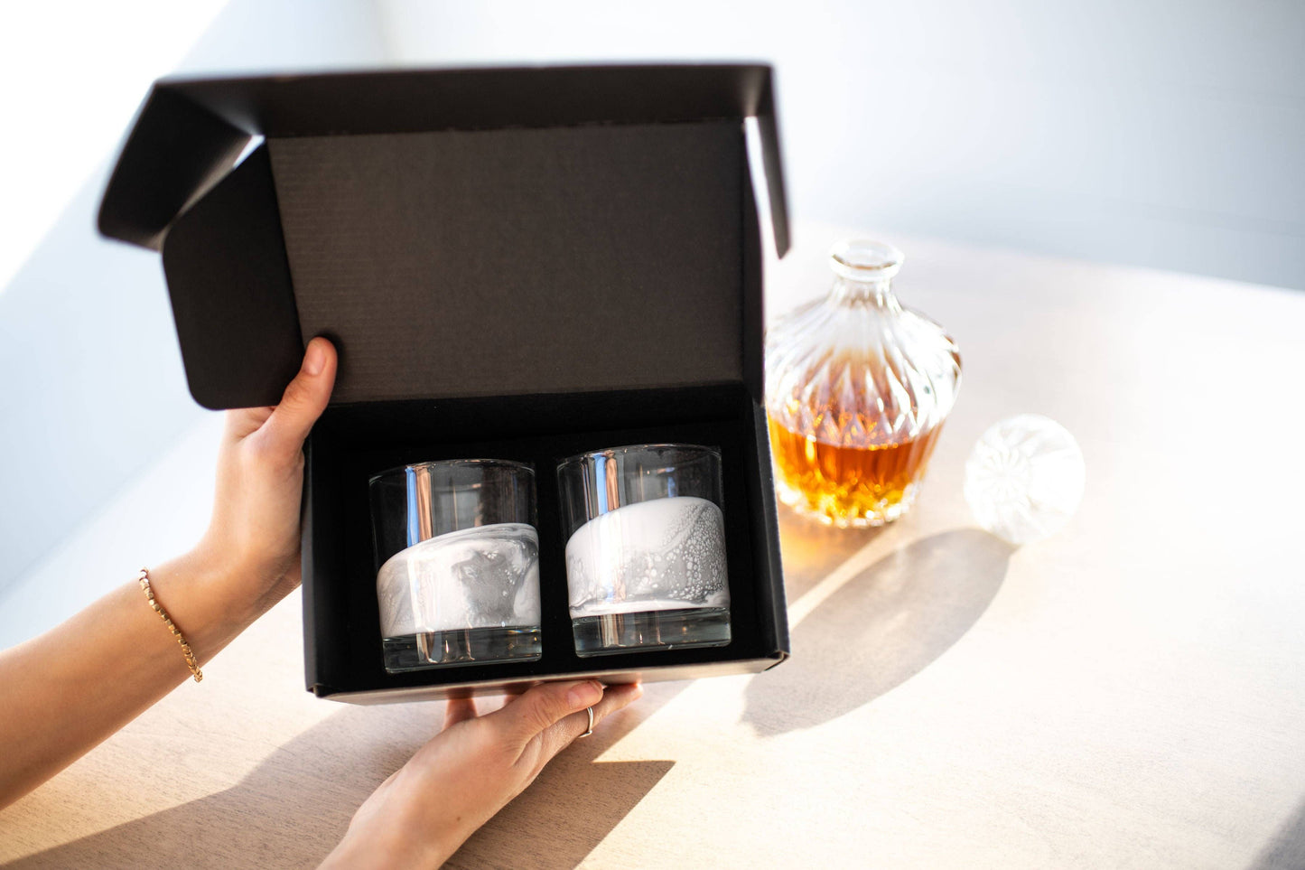 NEW!!! Resin Coated Old Fashioned Whisky Glasses -NO TARIFFS