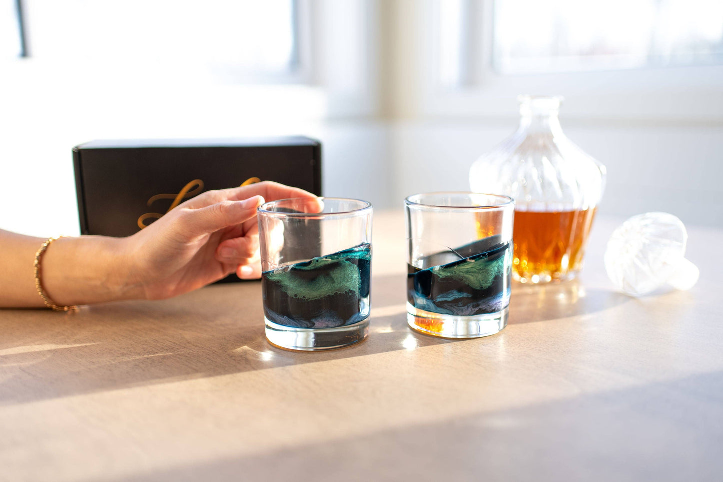 NEW!!! Resin Coated Old Fashioned Whisky Glasses -NO TARIFFS