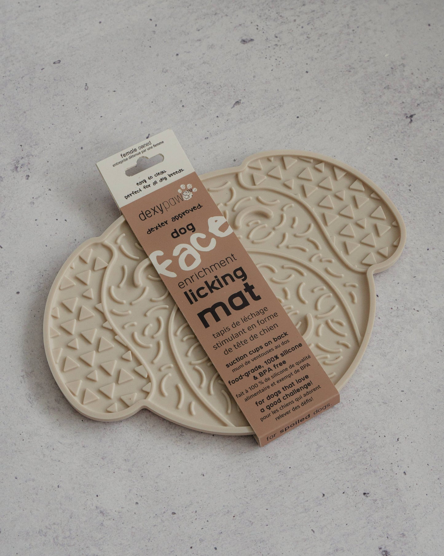 Cream Dog Head Enrichment Lick Mat