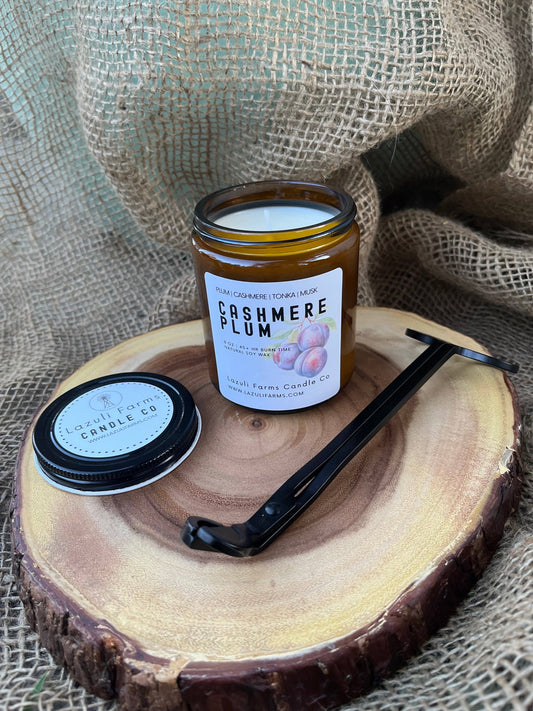 Cashmere Plum Candle | Fall Collection | Natural Soy Wax Candle | Plum Jasmine Tonka Oud Rosehip Santal