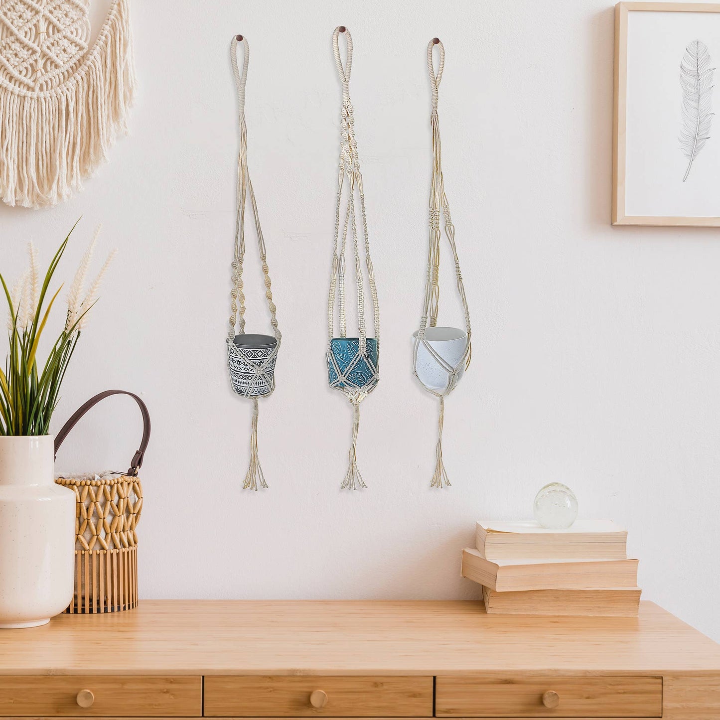 Macrame Pot Hanging Asstd