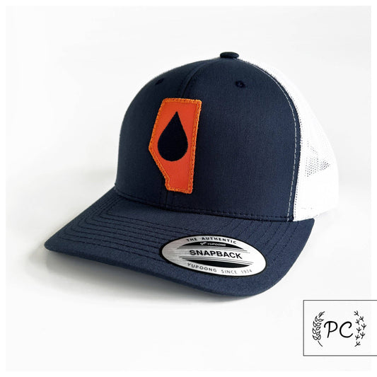 Alberta oil - navy & white - retro trucker snapback | hat