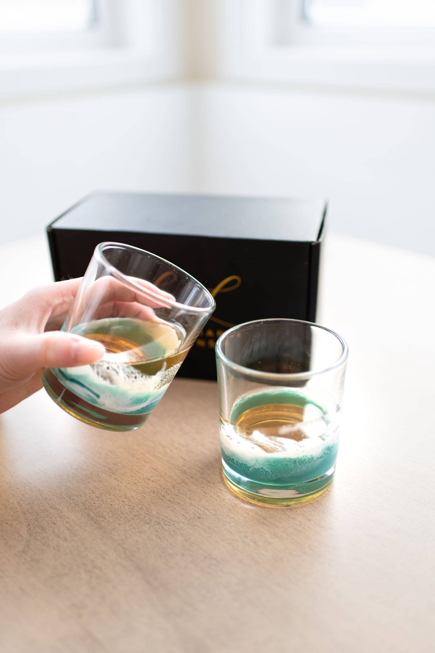 NEW!!! Resin Coated Old Fashioned Whisky Glasses -NO TARIFFS