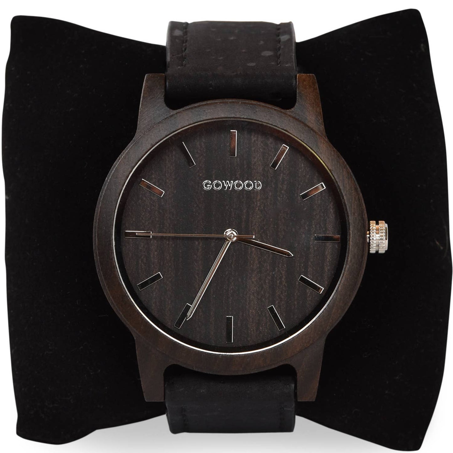 Black sandalwood watch with real cork wristband