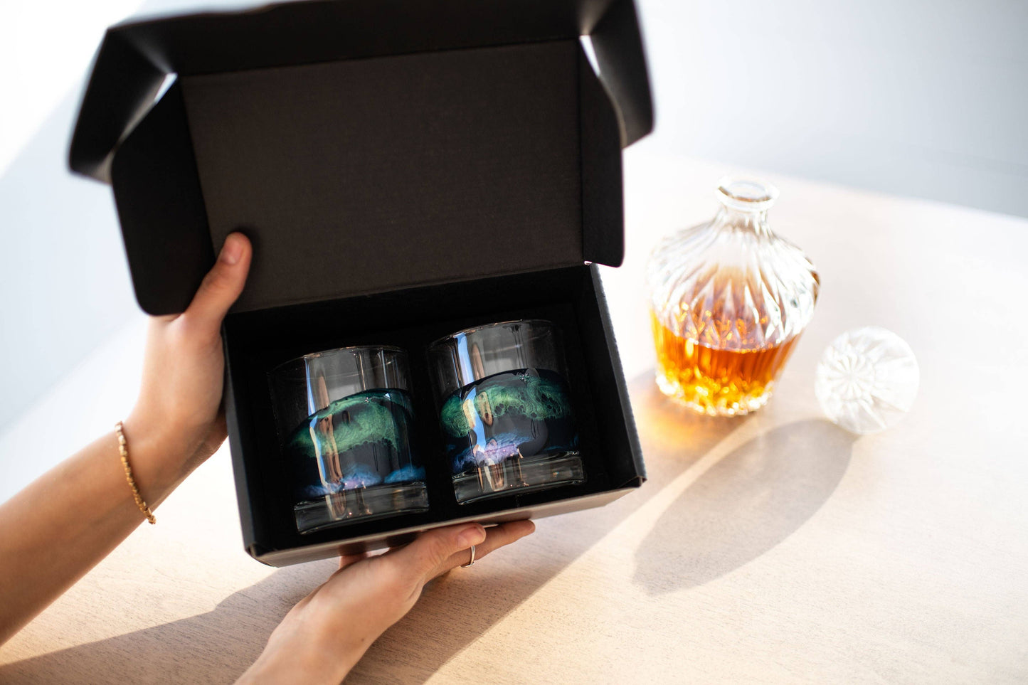NEW!!! Resin Coated Old Fashioned Whisky Glasses -NO TARIFFS