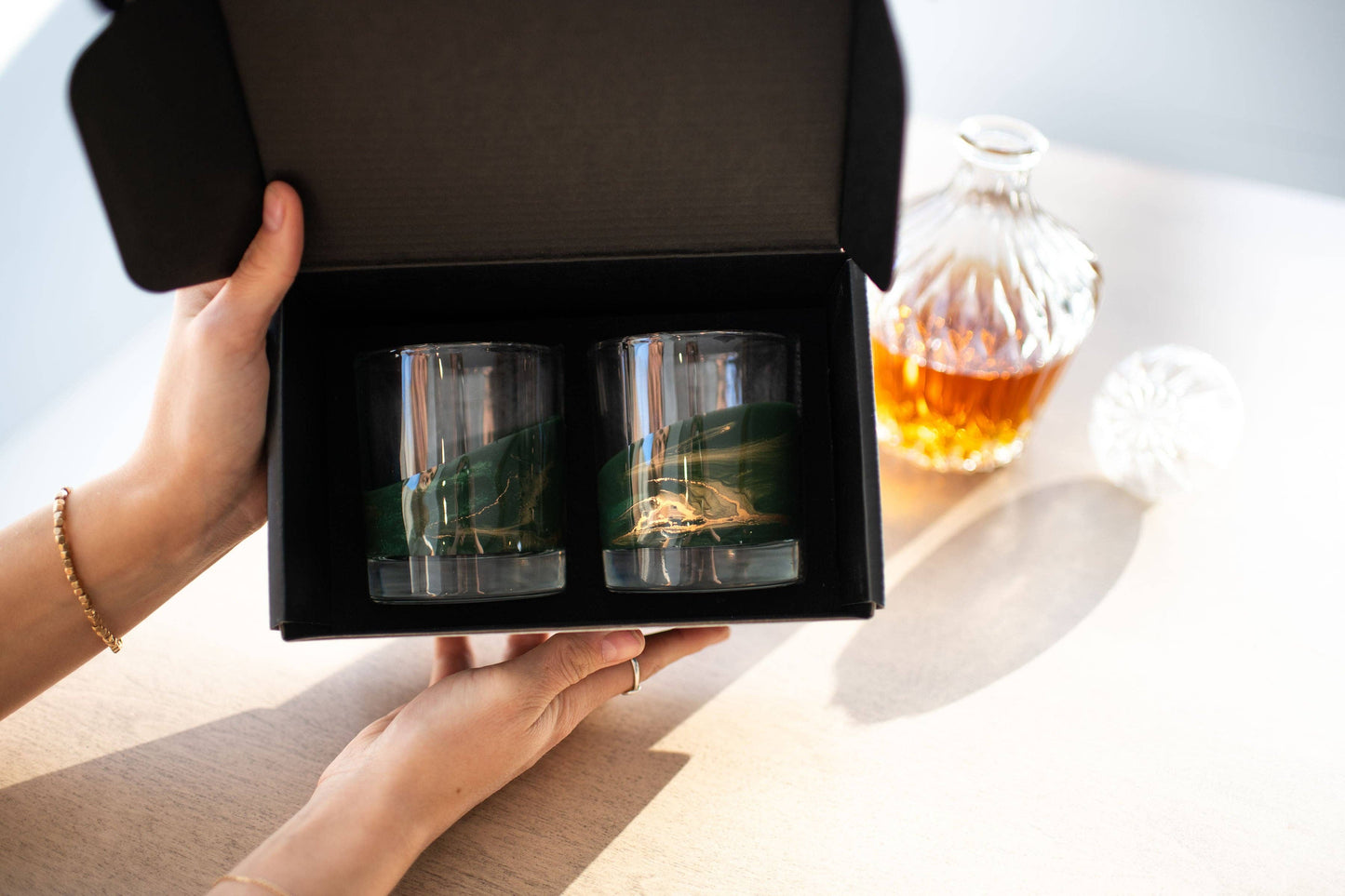NEW!!! Resin Coated Old Fashioned Whisky Glasses -NO TARIFFS