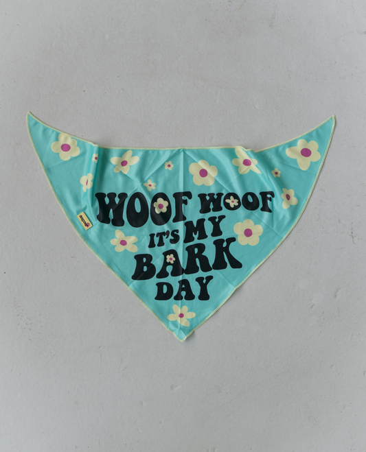 Woof Woof It’s My Bark Day Cooling Dog Bandana