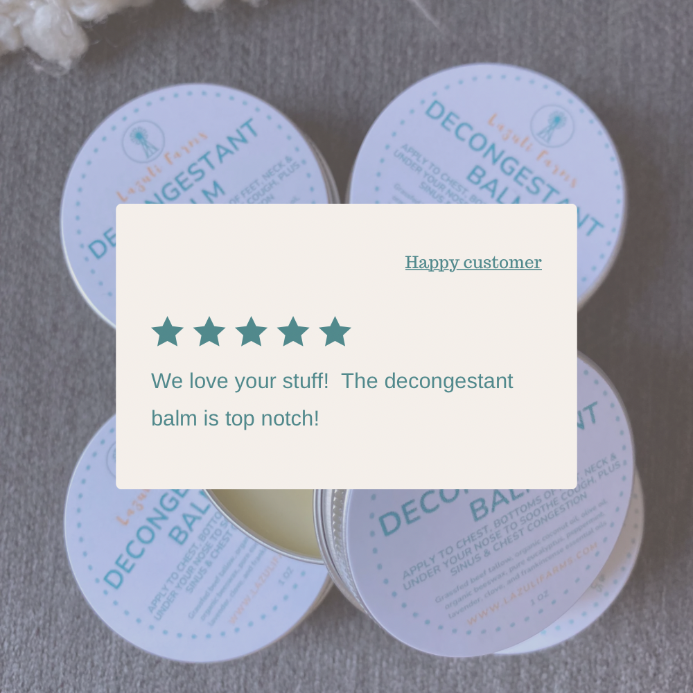 Decongestant Balm | Aromatherapy Balm | Cough & Sinus | Natural Tallow