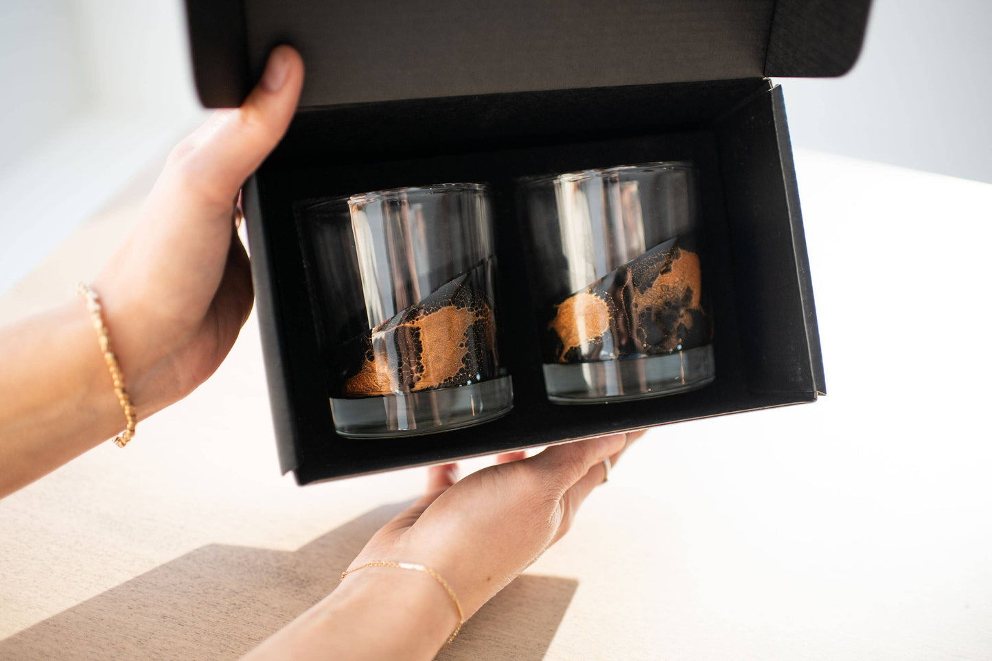 NEW!!! Resin Coated Old Fashioned Whisky Glasses -NO TARIFFS