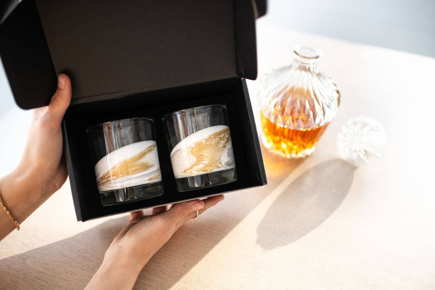 NEW!!! Resin Coated Old Fashioned Whisky Glasses -NO TARIFFS