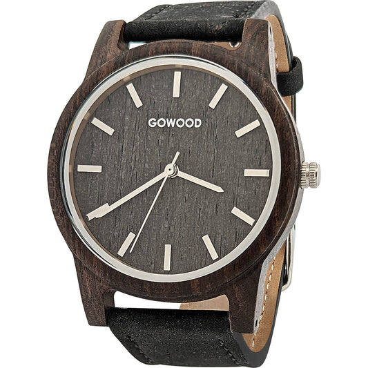 Black sandalwood watch with real cork wristband