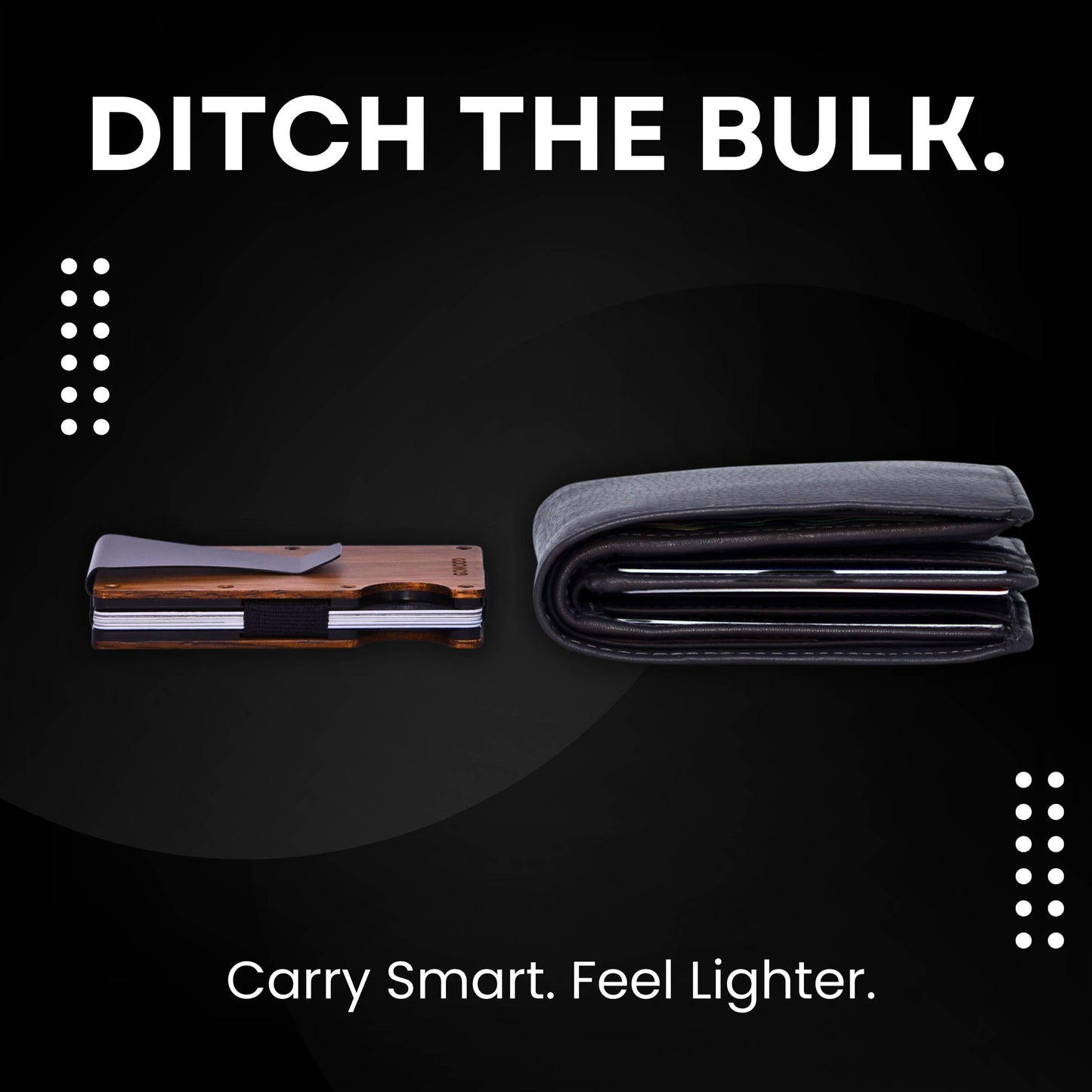 Zebra wood wallet and minimalist cardholder