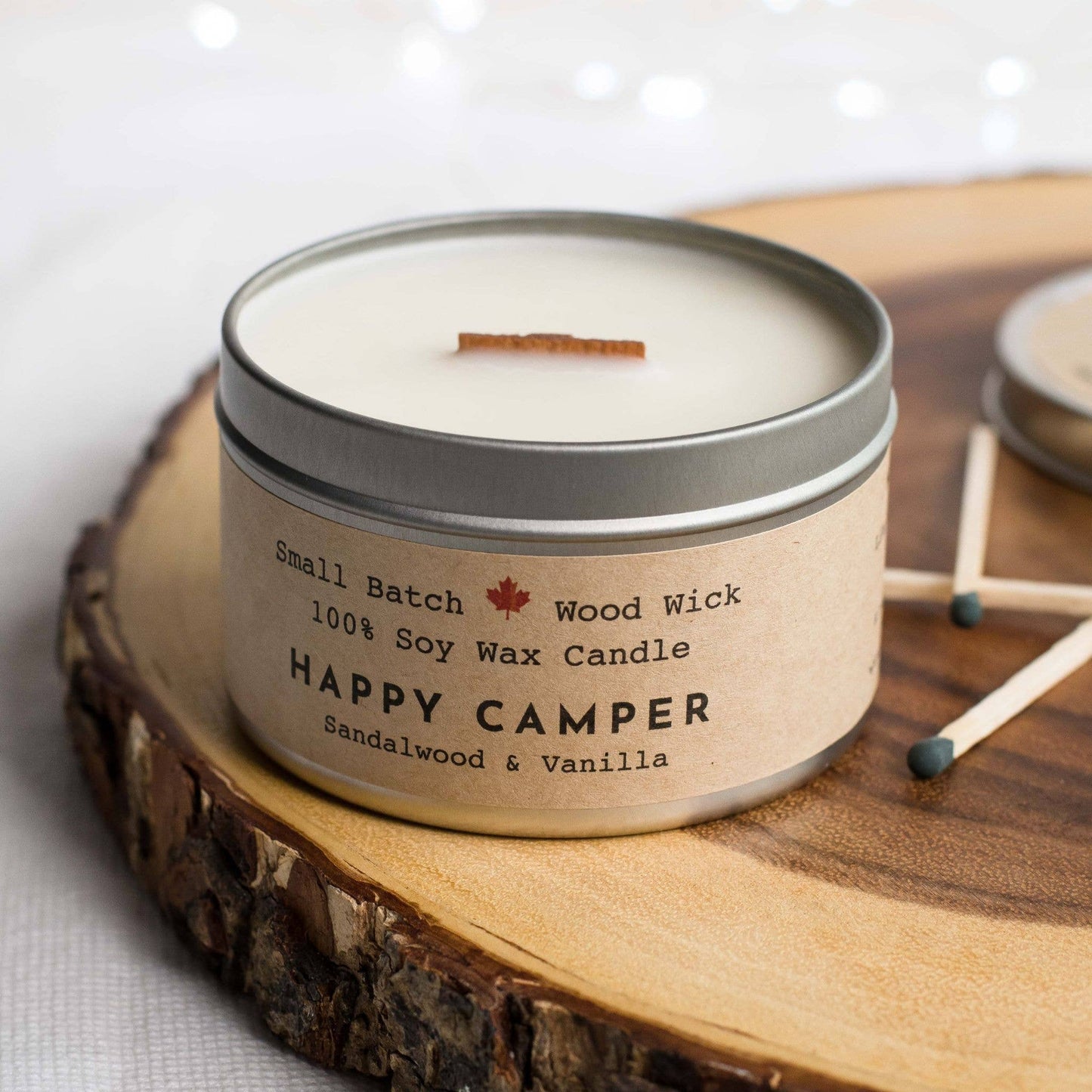 Happy Camper Cabin Candle Tin