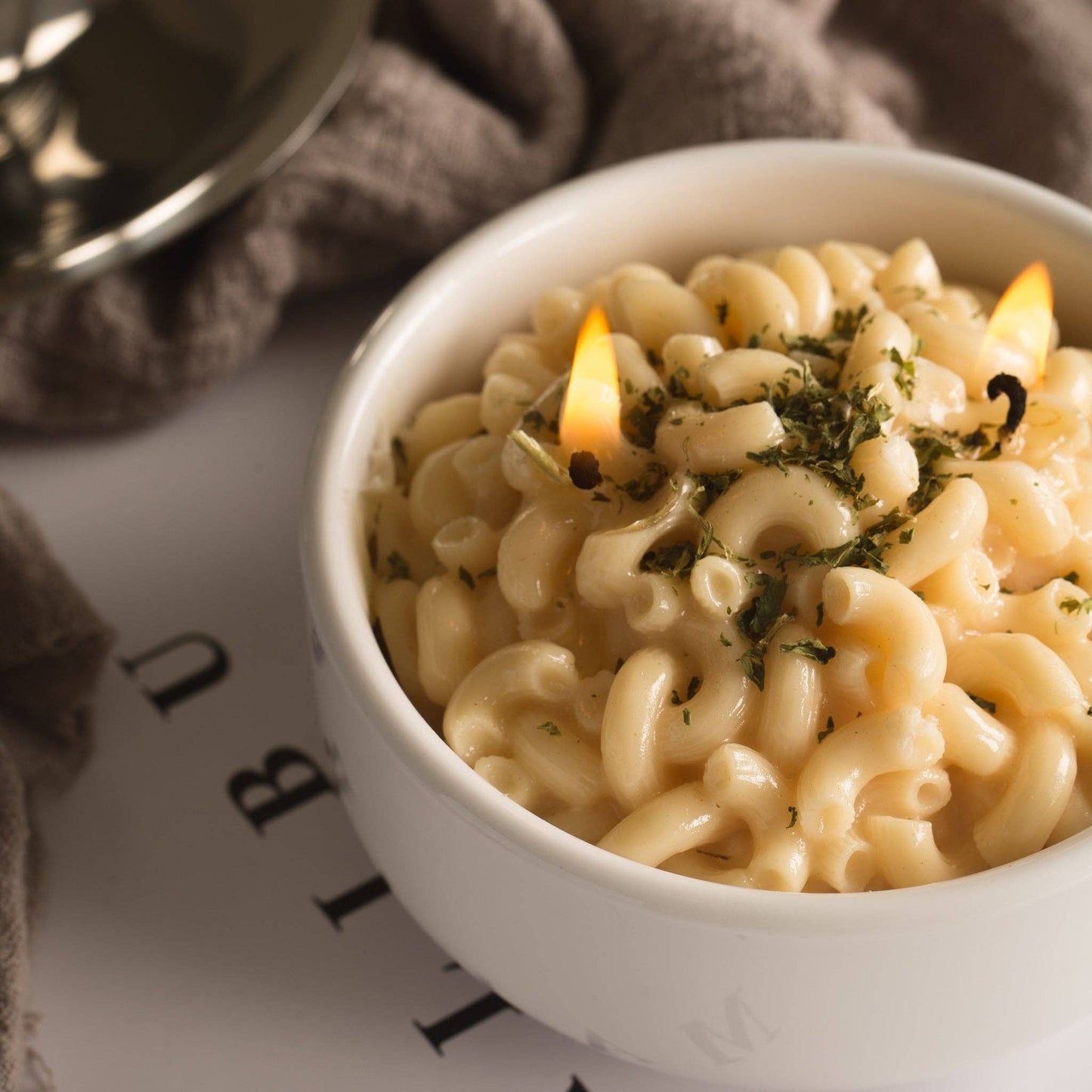 Macaroni and Cheese Candle Bowl