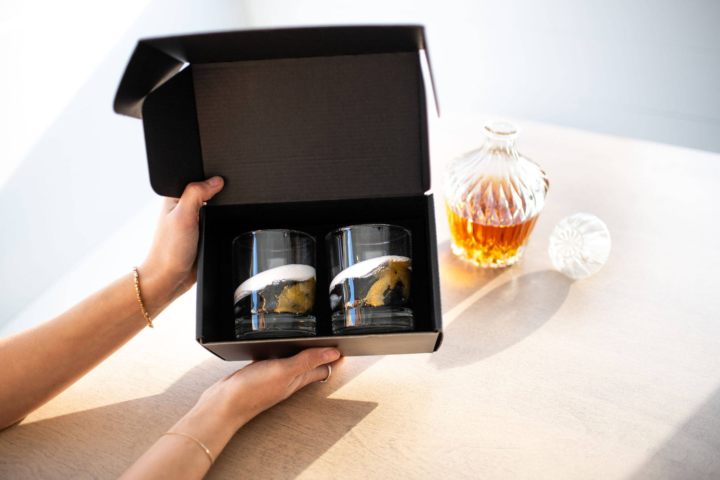 NEW!!! Resin Coated Old Fashioned Whisky Glasses -NO TARIFFS