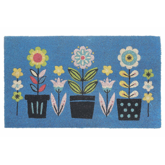 Coir Door Mat Triple Florals