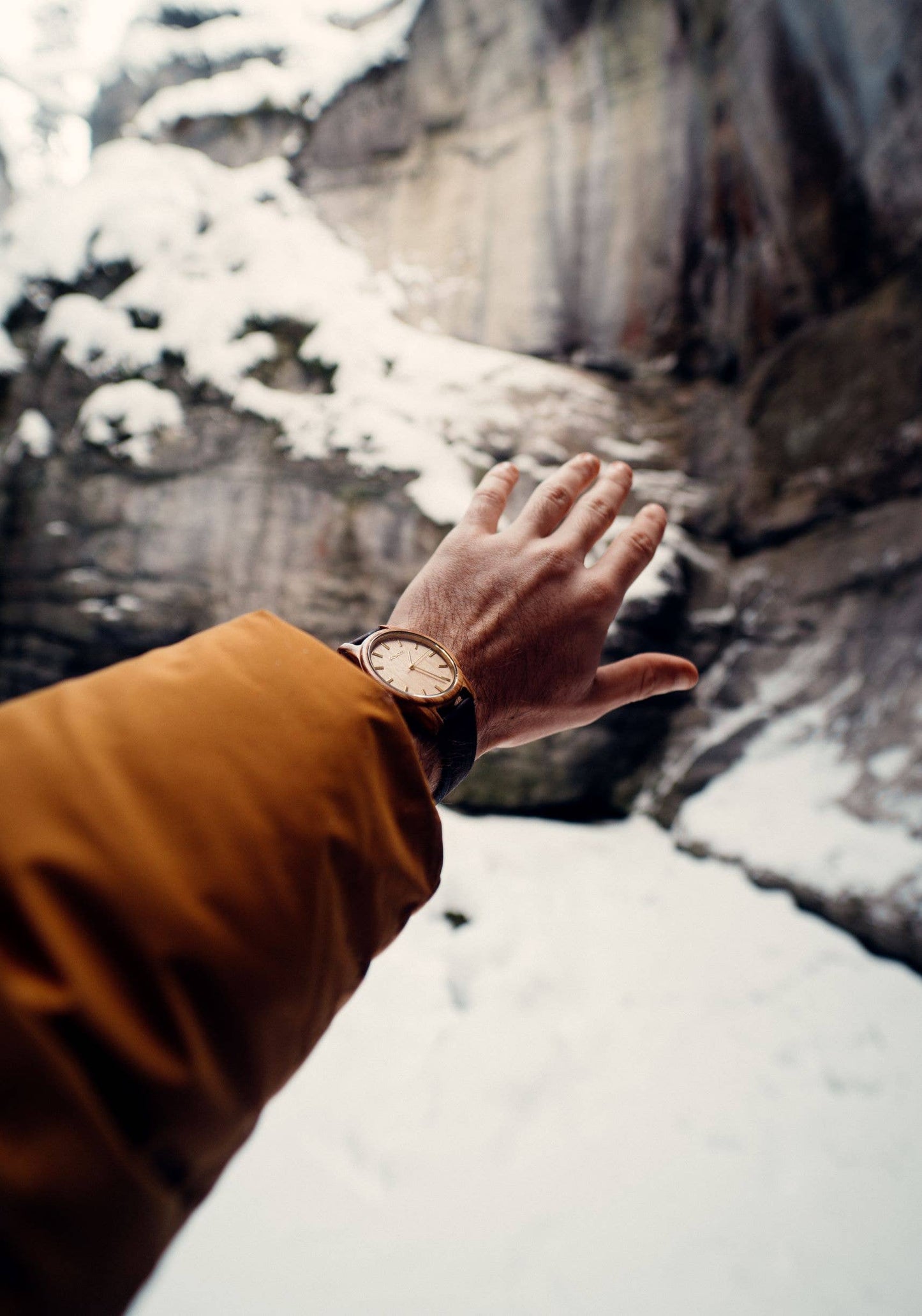 Olive wood watch with real Portuguese brown cork wristband