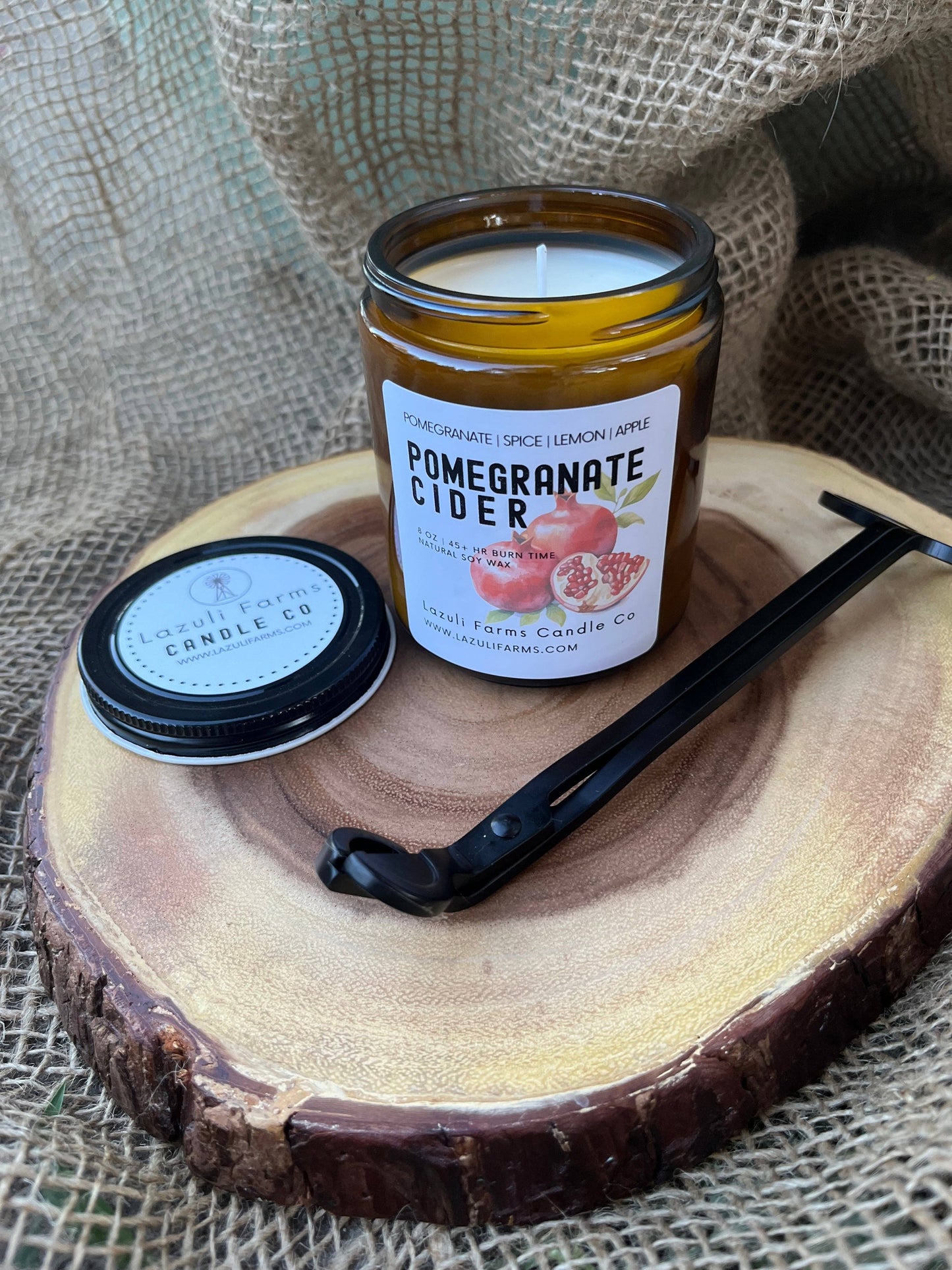 Pomegranate Cider Candle | Fall Collection | Natural Soy Wax Candle |