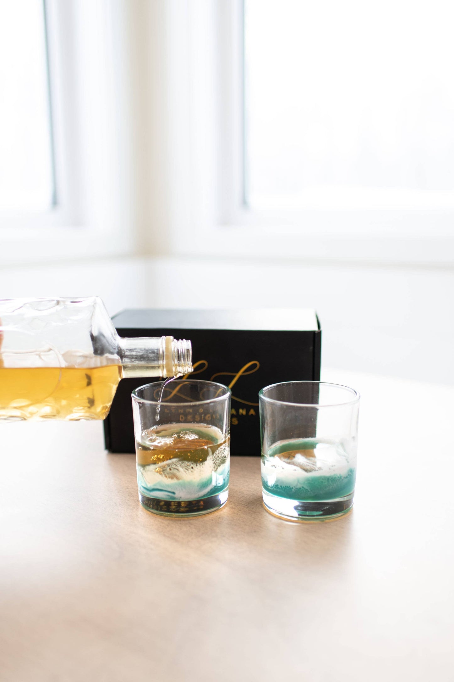 NEW!!! Resin Coated Old Fashioned Whisky Glasses -NO TARIFFS