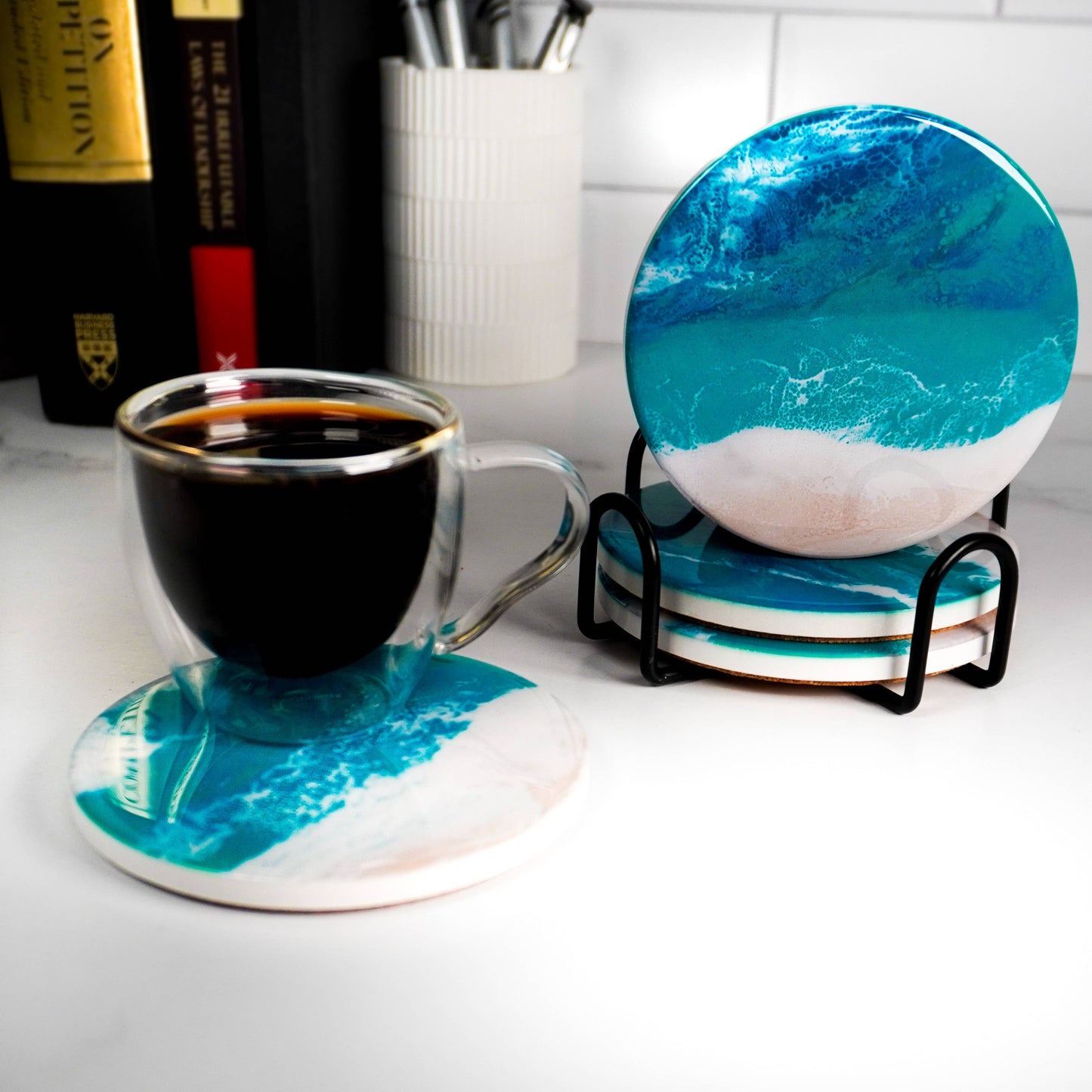 Ceramic Resin Coasters (set of 4)
