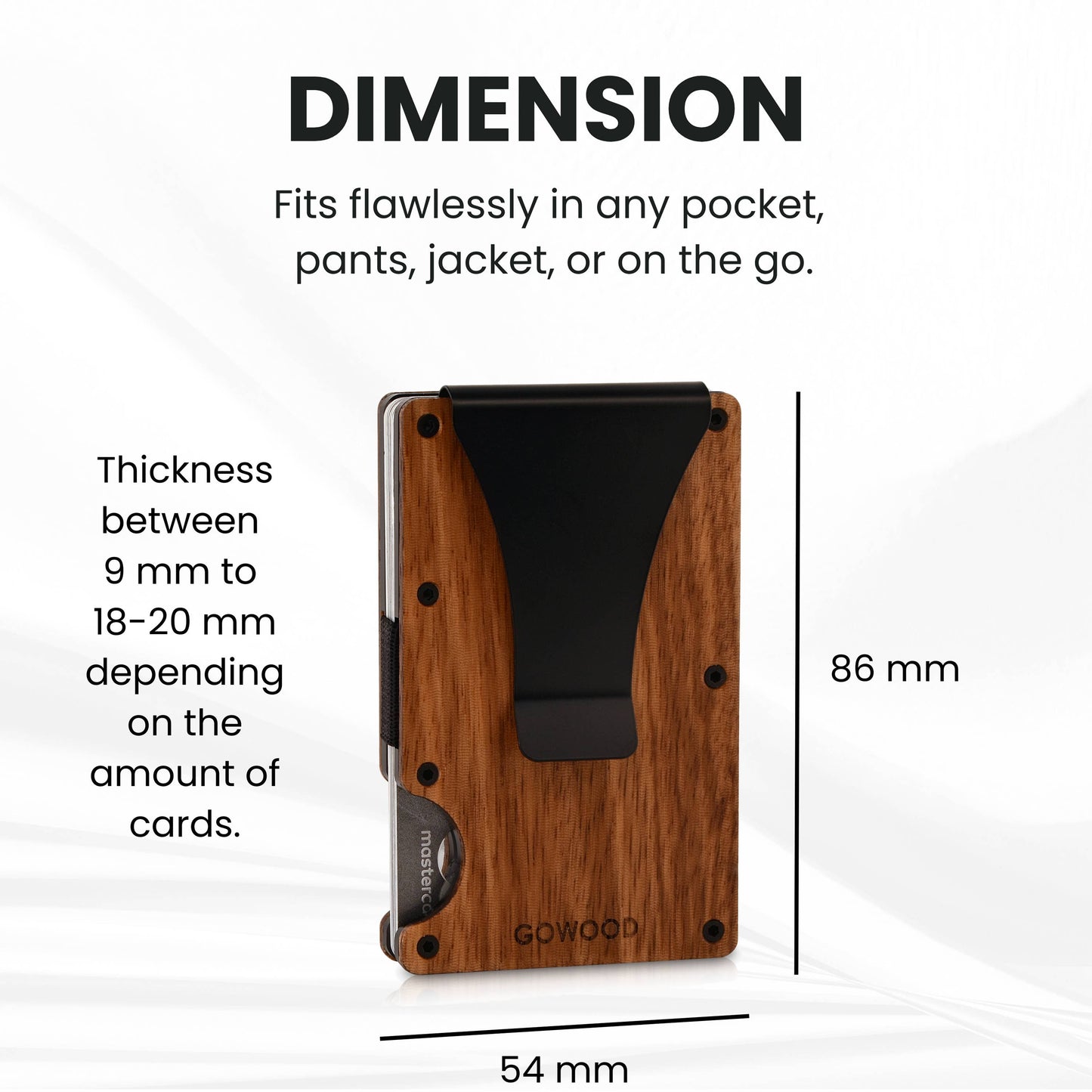 Zebra wood wallet and minimalist cardholder