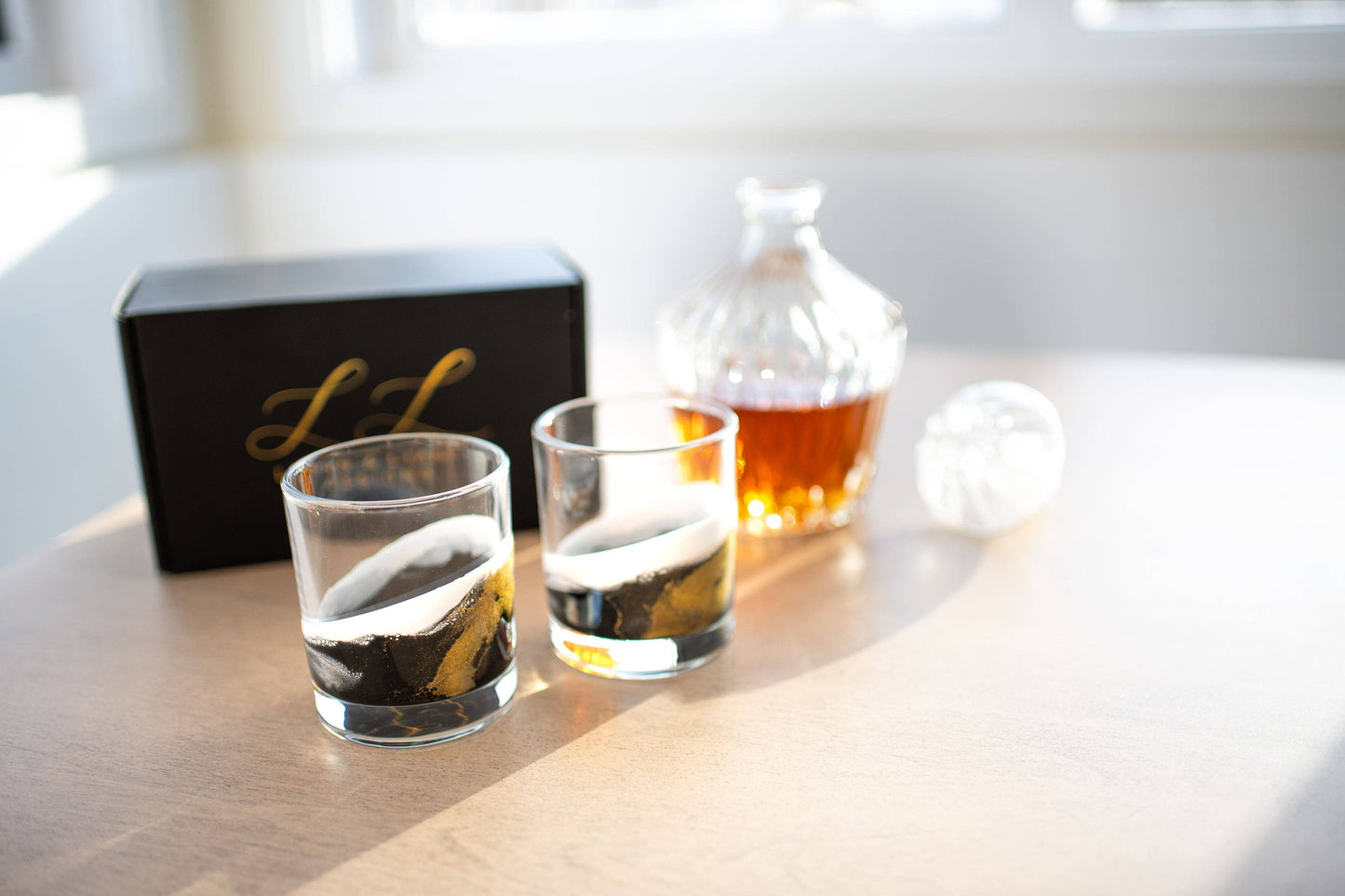 NEW!!! Resin Coated Old Fashioned Whisky Glasses -NO TARIFFS