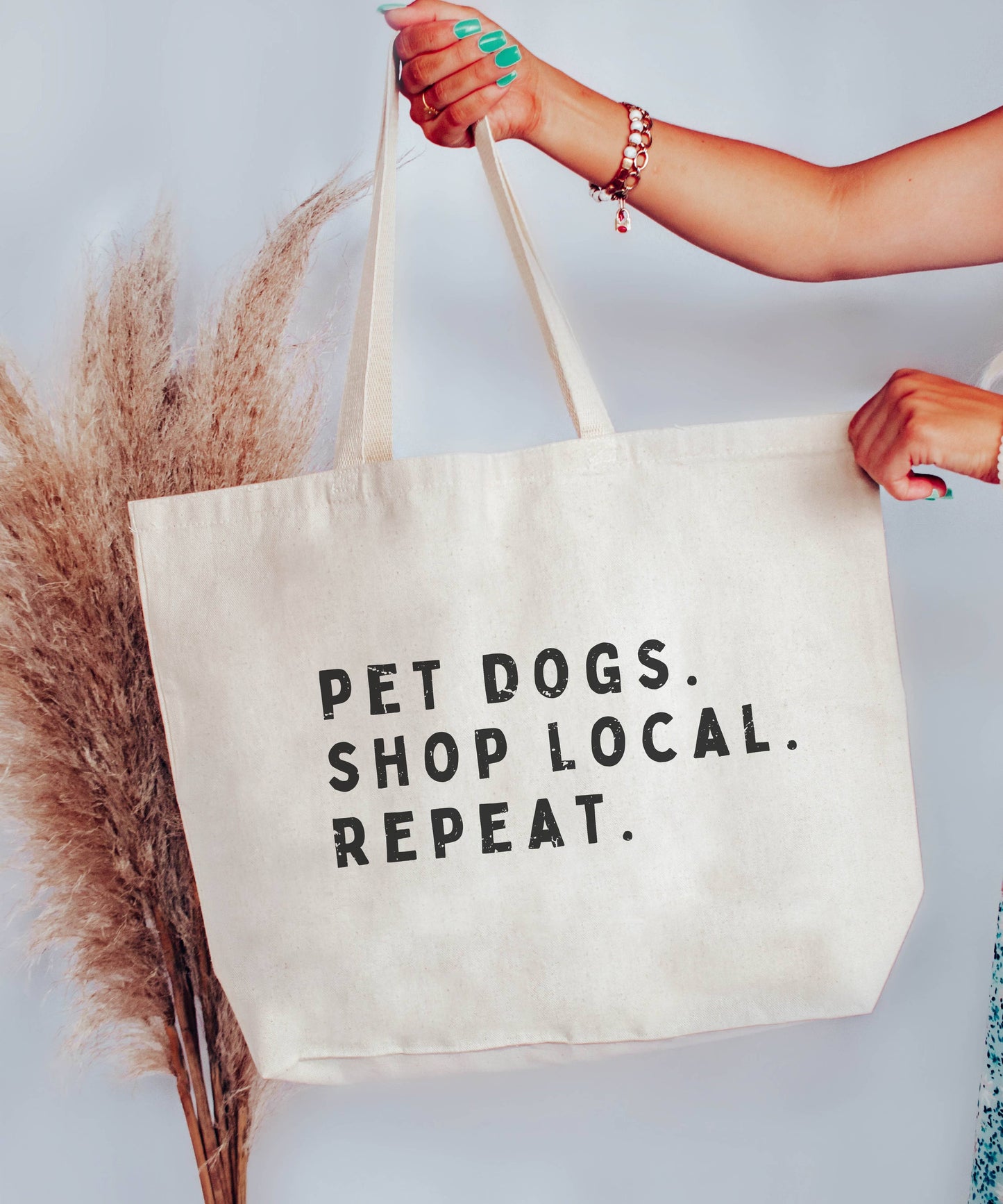 Shop Local Pet Dogs Beach Bag Canvas Tote Bags