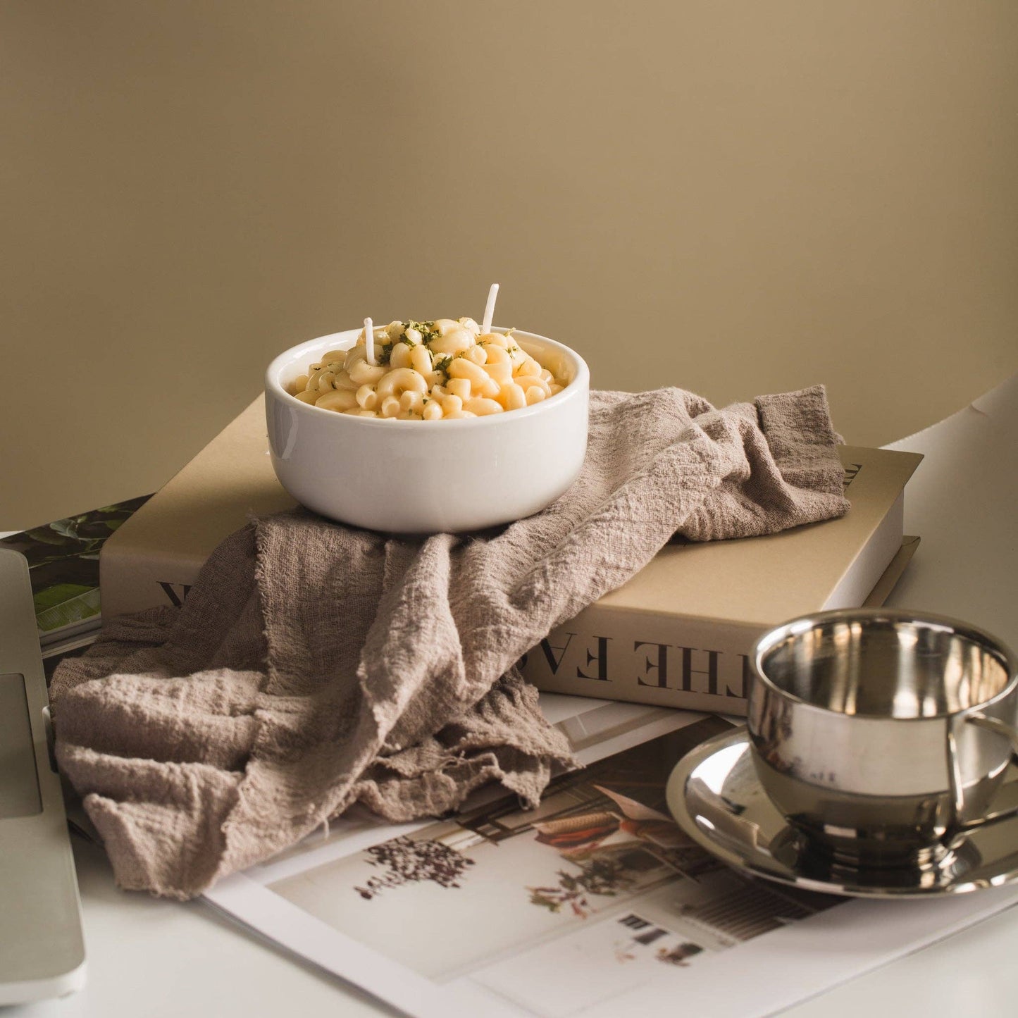 Macaroni and Cheese Candle Bowl