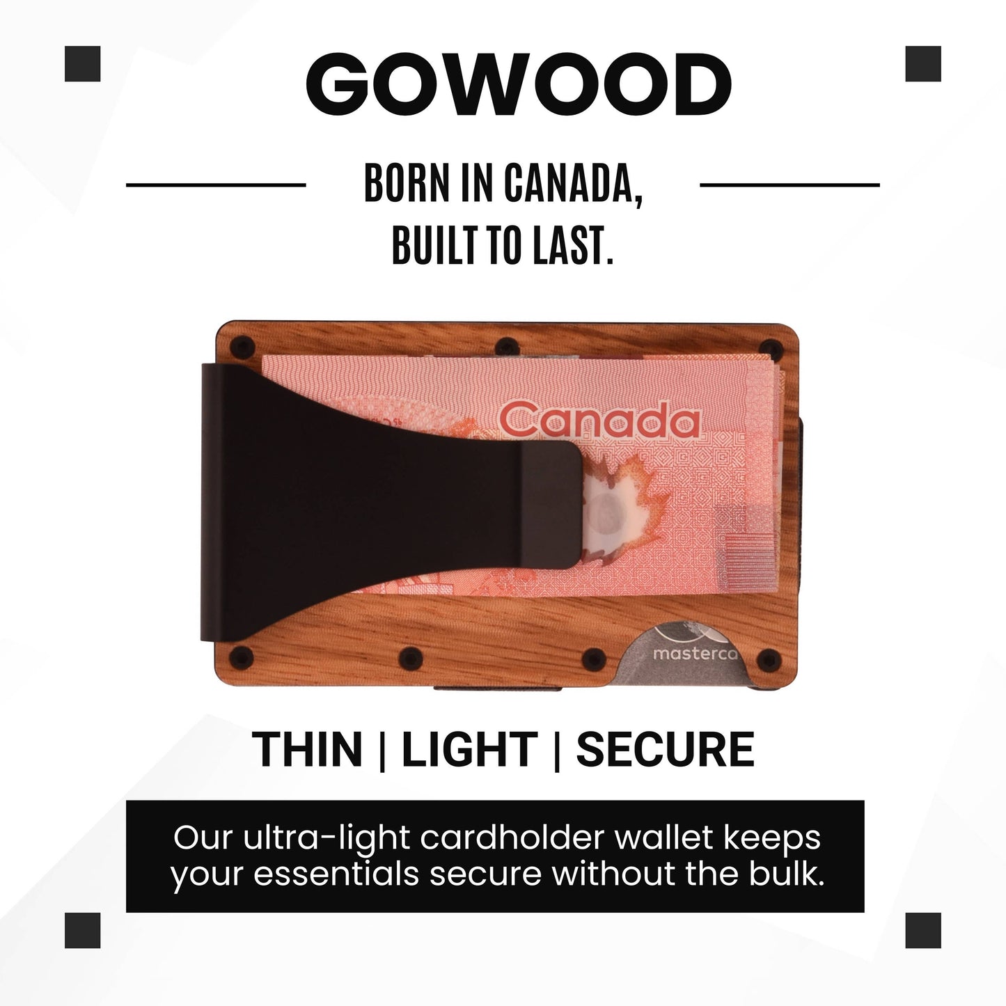 Zebra wood wallet and minimalist cardholder