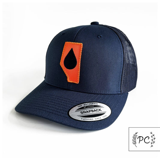 Alberta oil - navy - retro trucker snapback | hat
