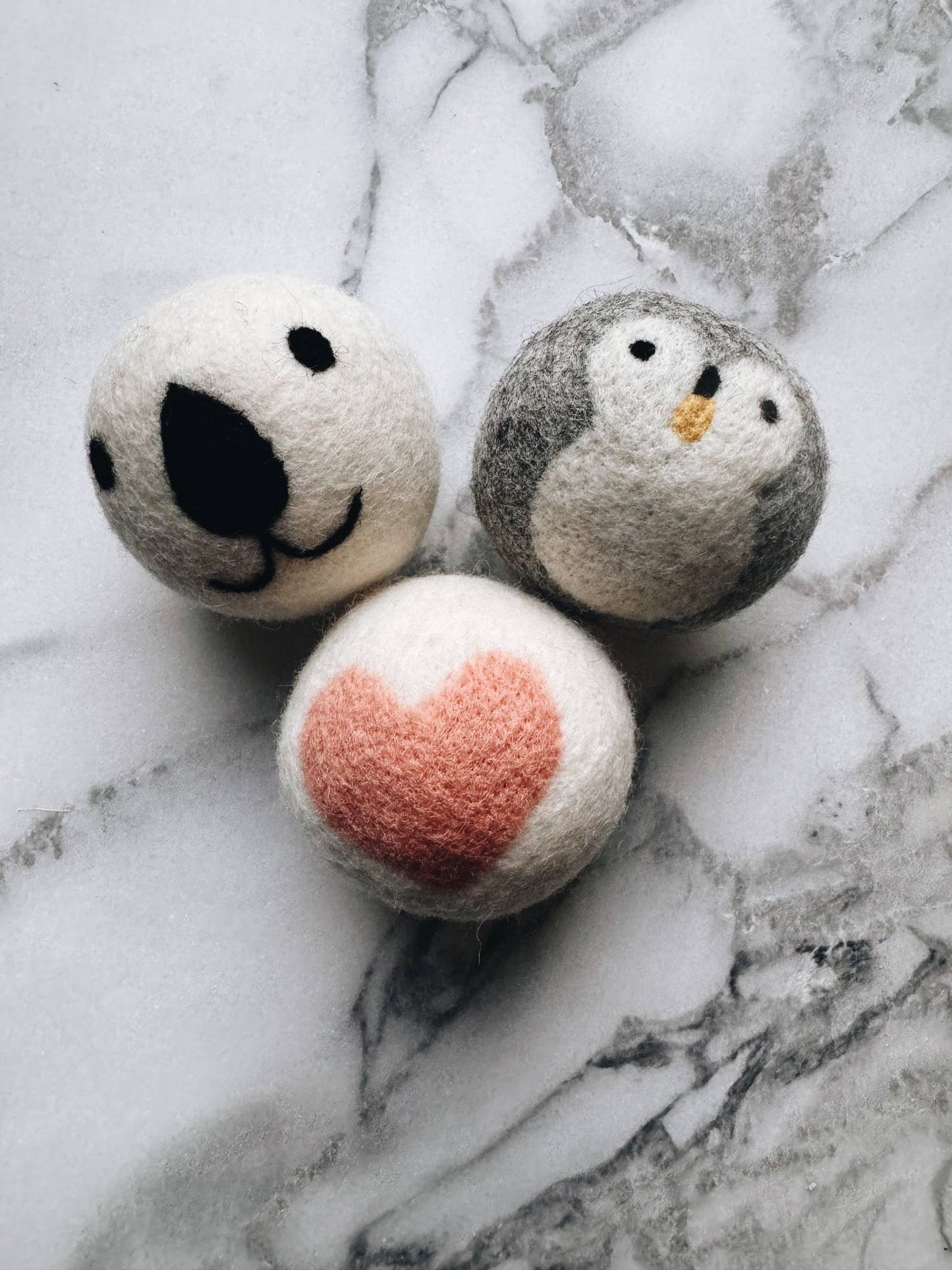 100% Organic wool dryer balls, (Set of 3 balls), hand dyed