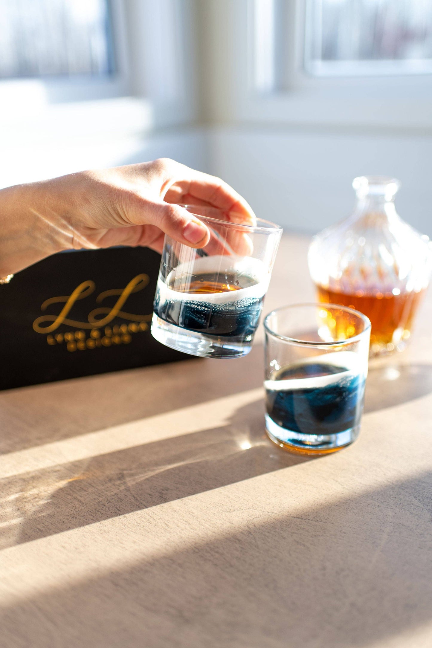 NEW!!! Resin Coated Old Fashioned Whisky Glasses -NO TARIFFS