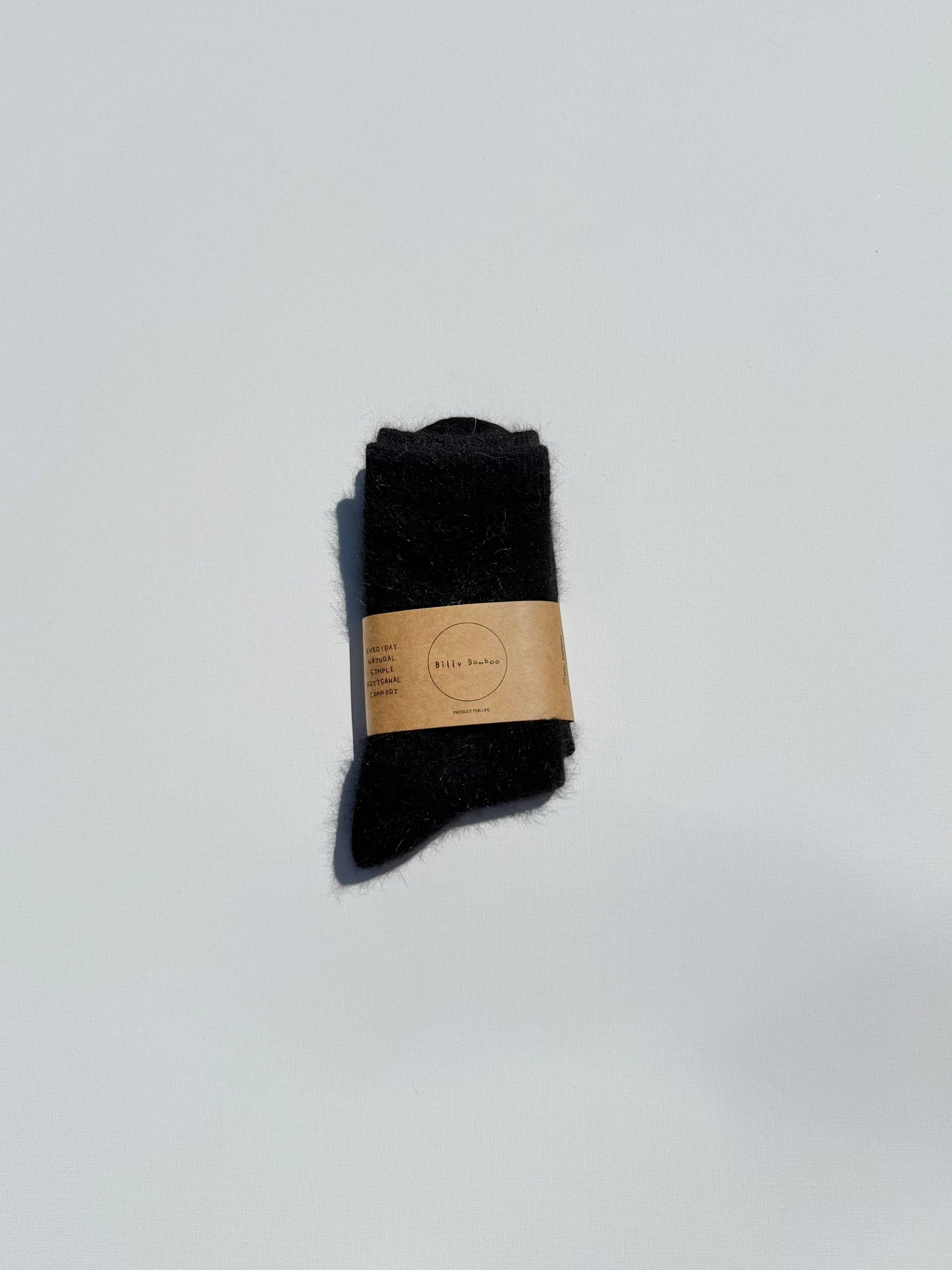 FLUFFY ANGORA SOCKS - NEUTRAL