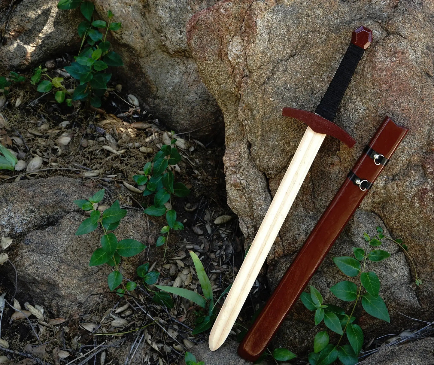 Children's Wooden Toy Medieval Knight Sword With Sheath