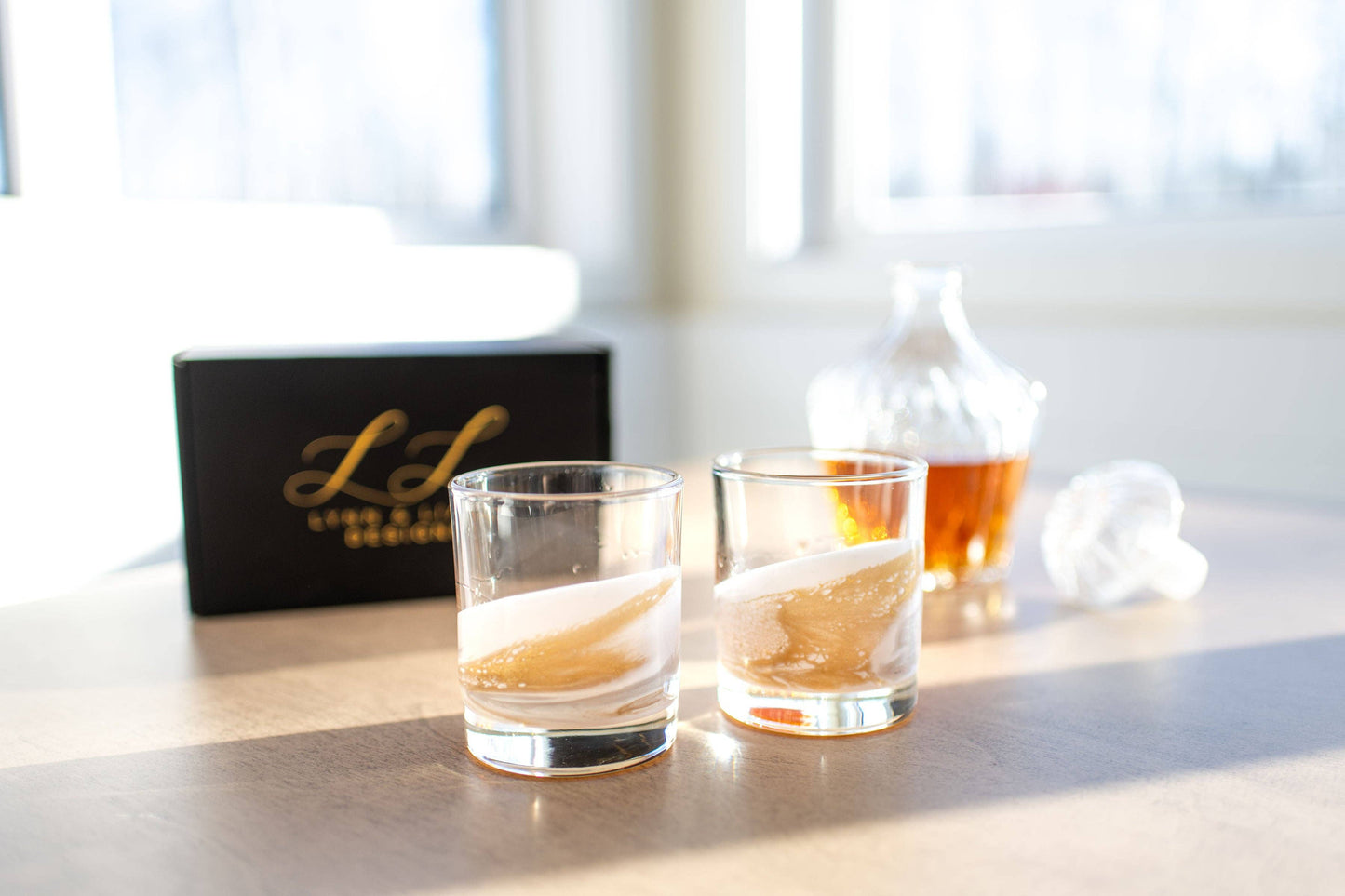 NEW!!! Resin Coated Old Fashioned Whisky Glasses -NO TARIFFS